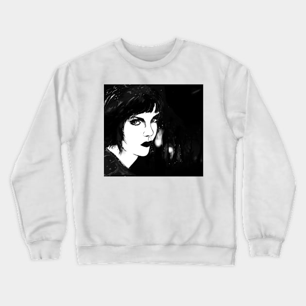 Black Cats. Female portrait. LINE ART. Crewneck Sweatshirt by grantwilson